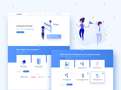 New pricing page for Salemove.com columns customer experience cx form illustrations interactions landing page salemove ux website