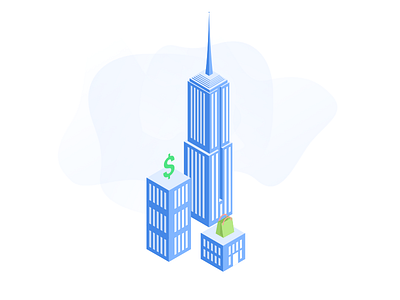 Different sized businesses banking city cx enterprise illustration salemove ui ux