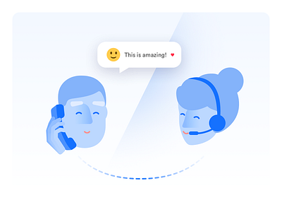Social Phone Calls call chat comic customerexperience illustration love phone salemove ui ux web