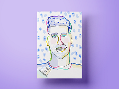 Justin branding colors customer experience cx design gift illustration illustrations landing page lineart portrait salemove ui ux web