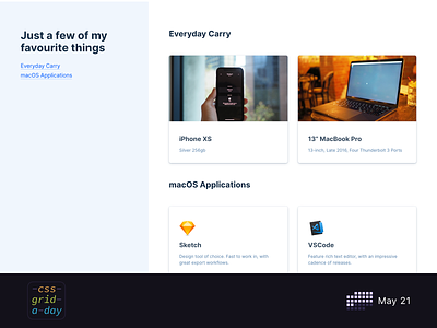 Things I Use | CSS Grid May 21 css css grid grid design grid layout layout