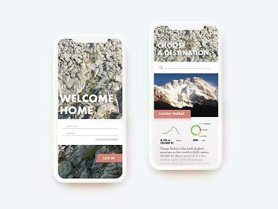 Hiking App Concept app branding hiking mobile mountain sport stickers ui ux website winter