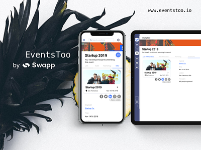 EventsToo by Swapp events interactive mobile organize platform saas ui ux web web design
