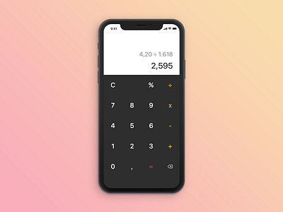 Calculator adobexd black calculator calculator ui design golden ratio ui ux white