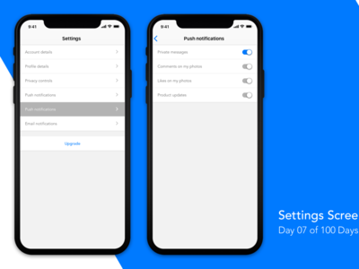 Day 7 app dailyui design settings ui uidesign ux