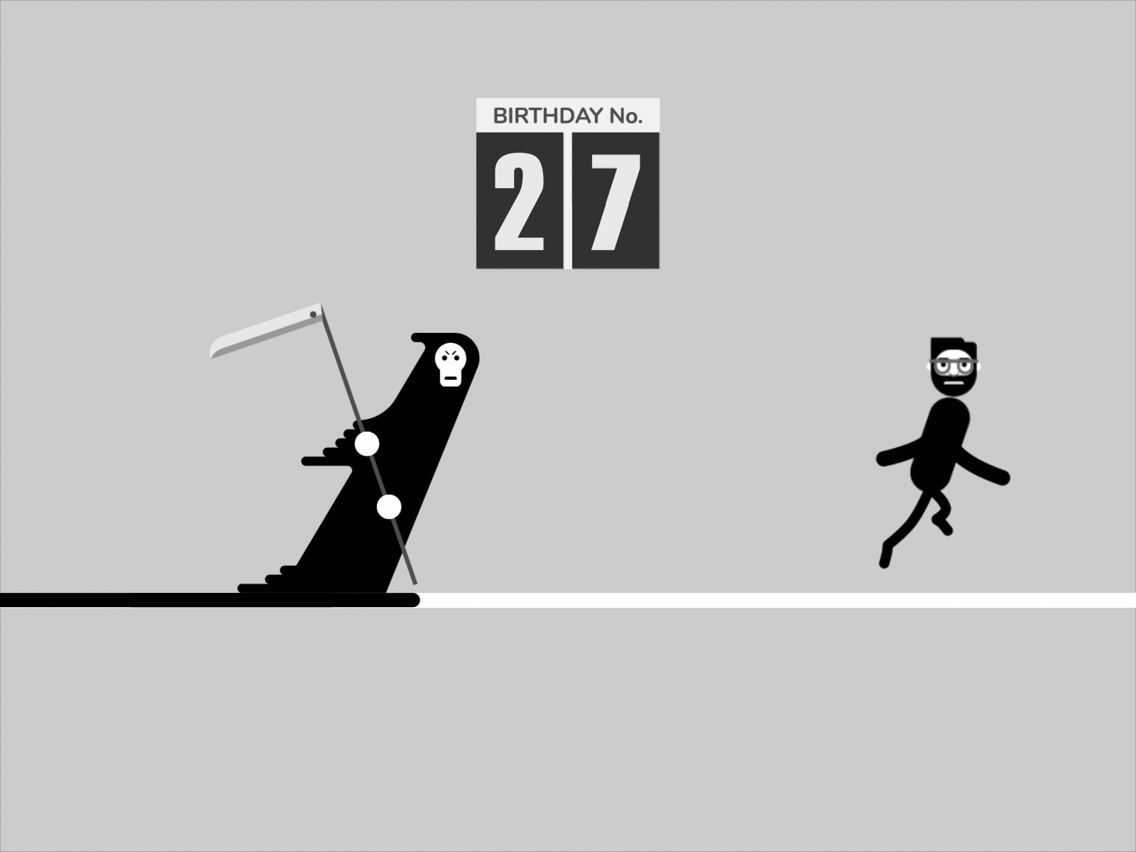 Birthday Run cycle animation birthday death flat design grimreaper illustration motion design run cycle running