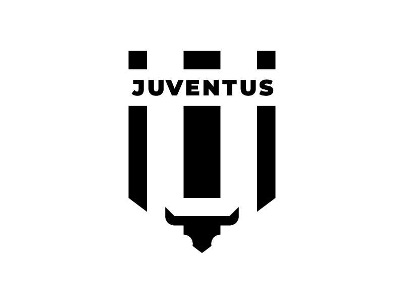 Juventus crest redesign blackwhite juventus minimalism vector