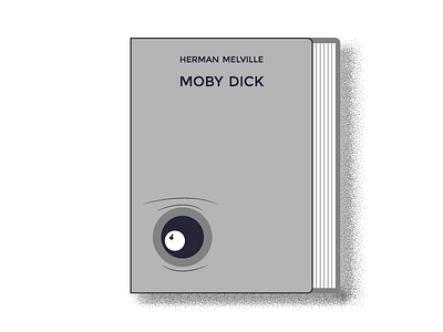 Moby Dick cover book book cover design coverart eye flat design illustration minimalist moby dick monocromatic simple whale