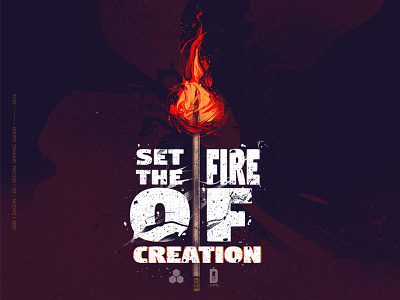 Set the fire of creation art artwork design drawing graphic illustration ink