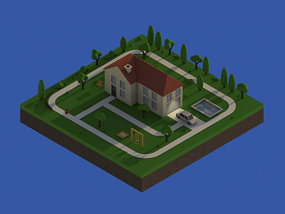 Isometric House c4d cinema4d house isometric