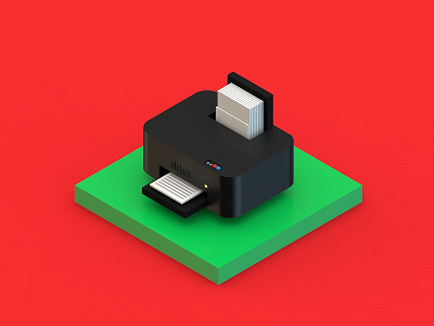 Isometric Printer 3d 3dmodel c4d cinema4d isometric printer