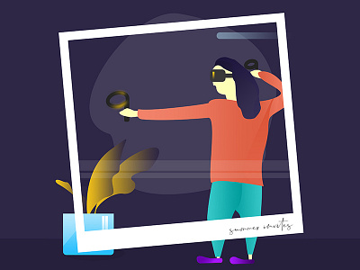 Virtual World art characer dribbble human illustration invite invite giveaway scene summer virtual vr