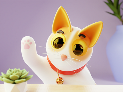 Say hello to Popo 3d agency animation blender branding brucira cat design graphic design illustration india motion graphics mumbai pet ui vector website