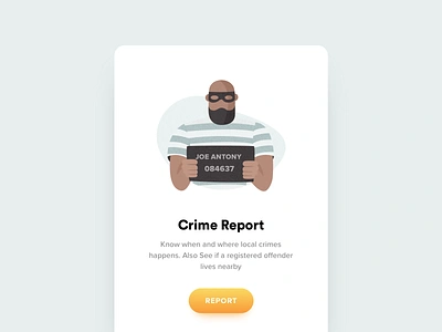 Crime Report bad crime criminal icon icon app illustration jail man mobile office theif ui