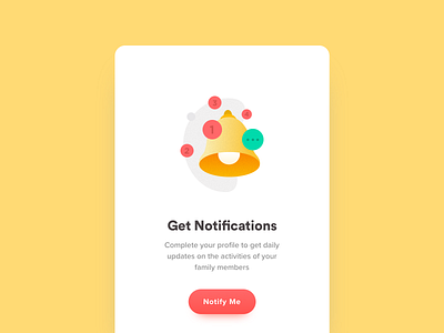 Notifications Screen app icon illustration landing mobile notifiation ui