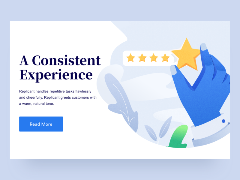 Consistent Experience agency artificial feedback hands illustration intelligence plants rating star stars ui uidesign