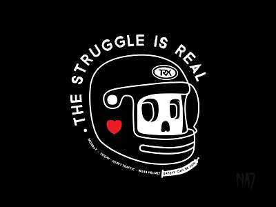 The Struggle Is Real condom design helmet jakarta safety skull struggle
