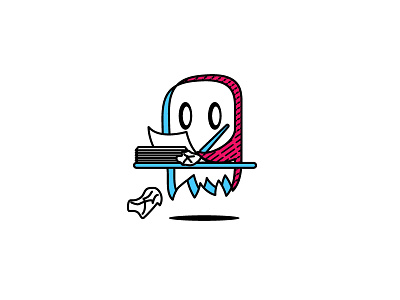 Ghostwriter design ghost glitch logo writter