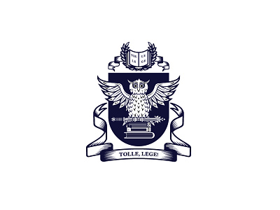 Owl Crest crest design emblem logo owl school wisdom