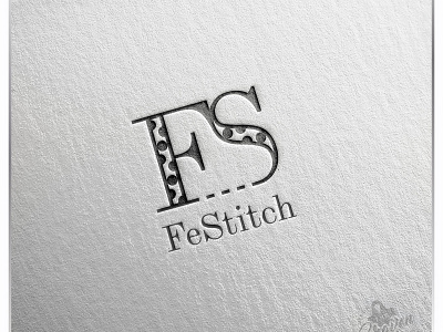FeStitch black white creative design logo minimalism simplicity typogaphy