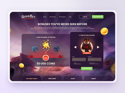 Casino page concept GunsBet