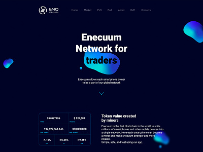 Welcome title | Enecuum Network background black blockchain blue crypto dark design landing mining network platform site text title ui ux web web design web development welcome