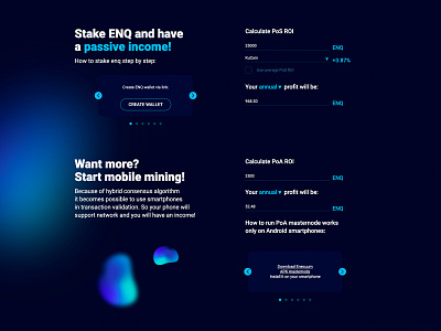 Calculators | Enecuum Network blockchain blue calculator crypto dark design form forms landing miners mining network platform price site ui ux web web design web development