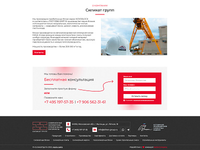 CTA & Footer | Silikat Group about callback copyright cta design footer form gray logo menu red silikat site text ui ux web web design web development white