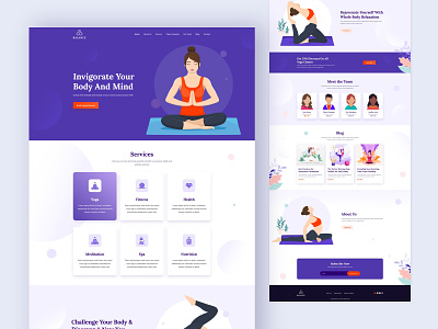 Balance Health & Wellness Template clean dailyui health and wellness illustration landing page relaxation center website ui ux website yoga yoga class website template. yoga trainer website