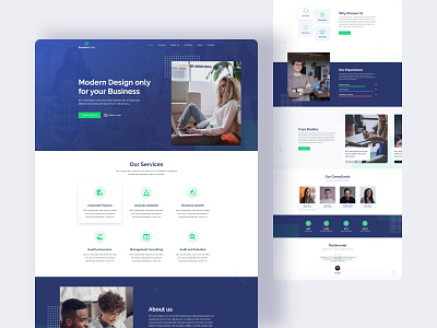 BusinessCube - Business Consultancy Website Template agency website blue business business advice website clean consultancy firm website design elementor templates free fullwebsite landing page minimal trendy design website