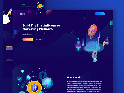 Cryptocurrency Landing Page | Exploration app interaction bitcoin corporate crypto currency dailyui design ico agency illustration landing page mobile ui uiux ux website