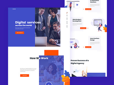 Digital Agency Landing Page admin dashboard agency app interaction app landing page dailyui digital agency illustration mobile seo software copany startup ui uiux ux webdesign website