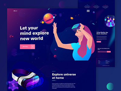 Virtual Reality Landing Page 2019 trends ar clean corporate illustration landing page ui uiux virtual reality vr vr landing page