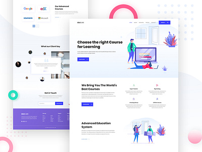 Online Course Landing Page agency app author clean company creative e learning gradient homepage illustration landing page minimal new website 2019 online course online school teach typography ui ux website