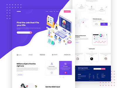 Job Portal Landing Page by Jenat ara on Dribbble