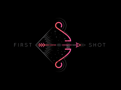 First Shot arrow bow debut design dribbble flat gradient invite space