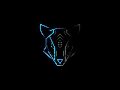 Stay Hungry blue design flat fox gradient line simple wolf