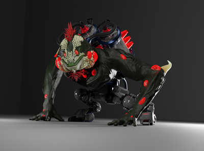 Cyber Iguana 3d blander iguana monster nft nftart vr
