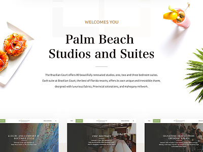 The Brazilian Court hotel Palm Beach cofe design hotel icon interface main ui ux web