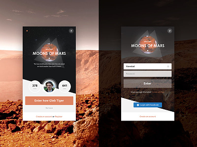 Moon of Mars app catalog interface ios iphone login logo macos online ui ux web