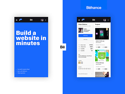 Profile Behance app