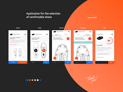 Comfortable Shoes app design foot game mobile shoes size ui ux web