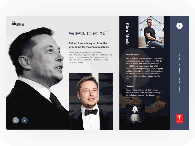Elon Musk ceo color design fashion flat interface main material spacex ui ux web