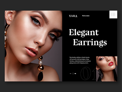 Elegant Earrings design e-commerce fashion jewelry layout logo typography ui web design