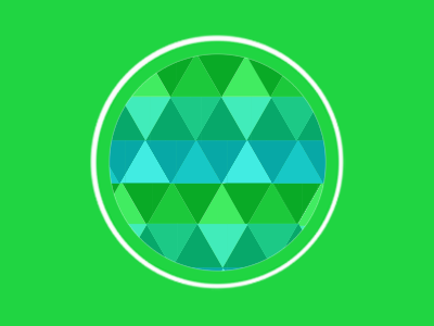 Triangles In Circles blue circles green triangles white
