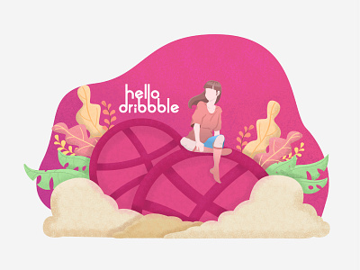 Dribbble First Shoot design flat identity illustration illustrator lettering typography ui ux vector web