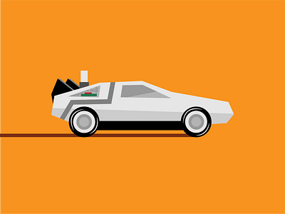 Delorean back to the future delorean design illustration sci fi vector