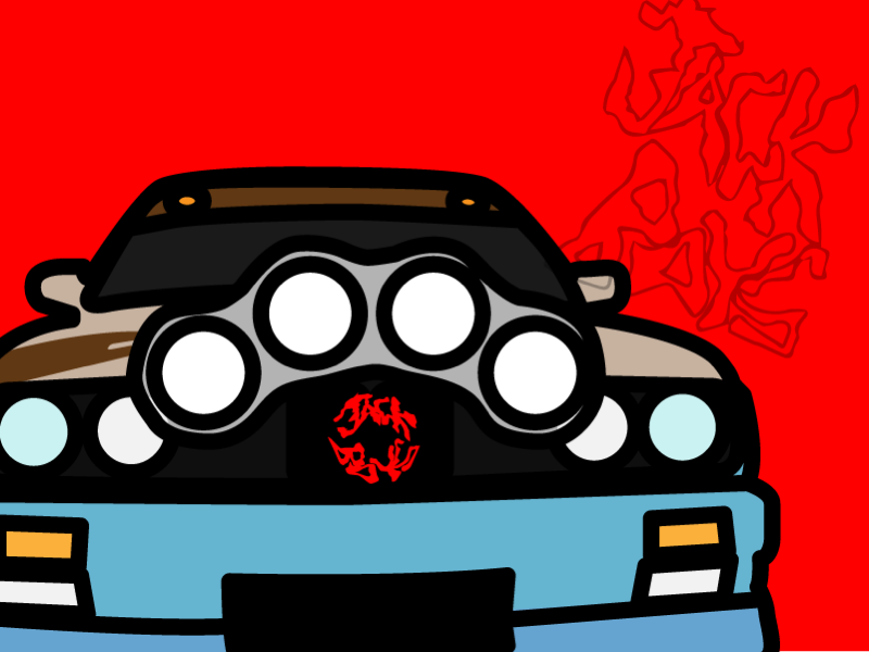 JACKBOYS On The Loose flat laflame cactus jack chase b sheck wes don toliver cars jackboys illustrator travis scott line art vector