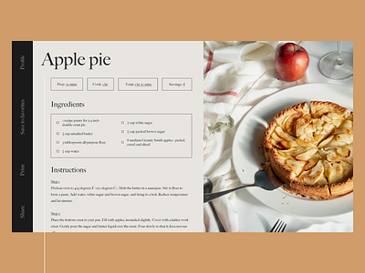 apple pie recipe baking blog cooking design digital design food graphic landingpage recipe ui ux web webdesign website