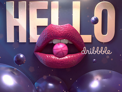 Big Hello 3d 3d artwork 3d icon 3d sculpting hello icon illustration lips